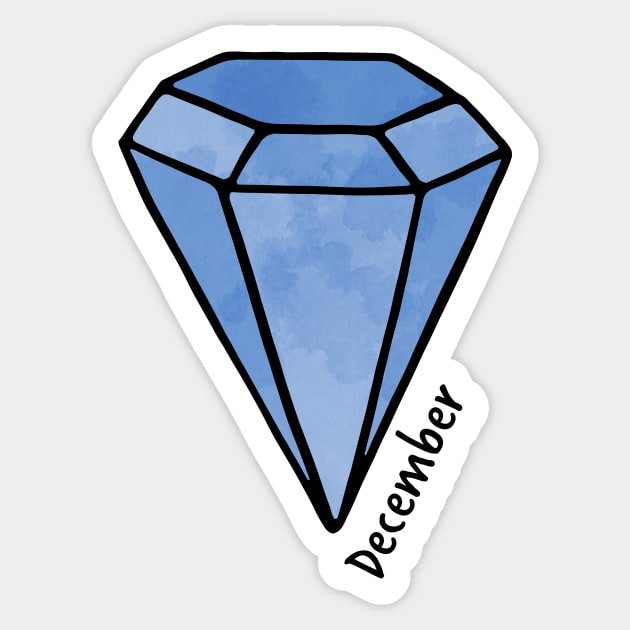 December Blue Topaz Birthstone Sticker by murialbezanson